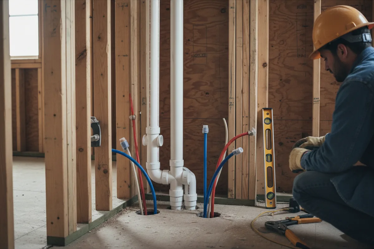 Drain and supply rough-in during Leak Detection in Gordo